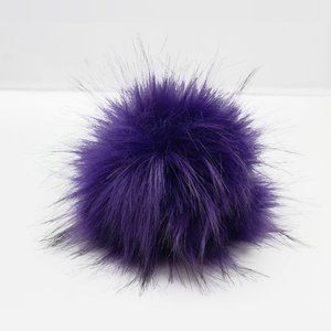 $6 Add-on Removable Dark Purple Pompom with Snap